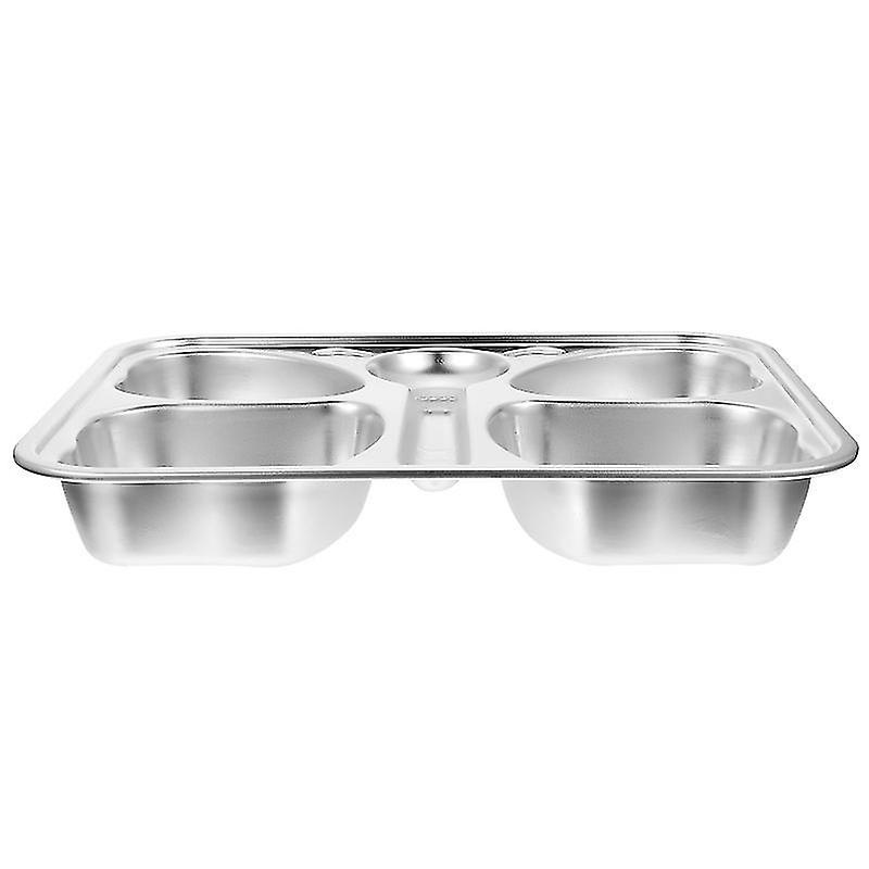 26X20x4cmシルバープレート1pc朝食プレート幼稚園分割プレート餃子プレートステンレススティー