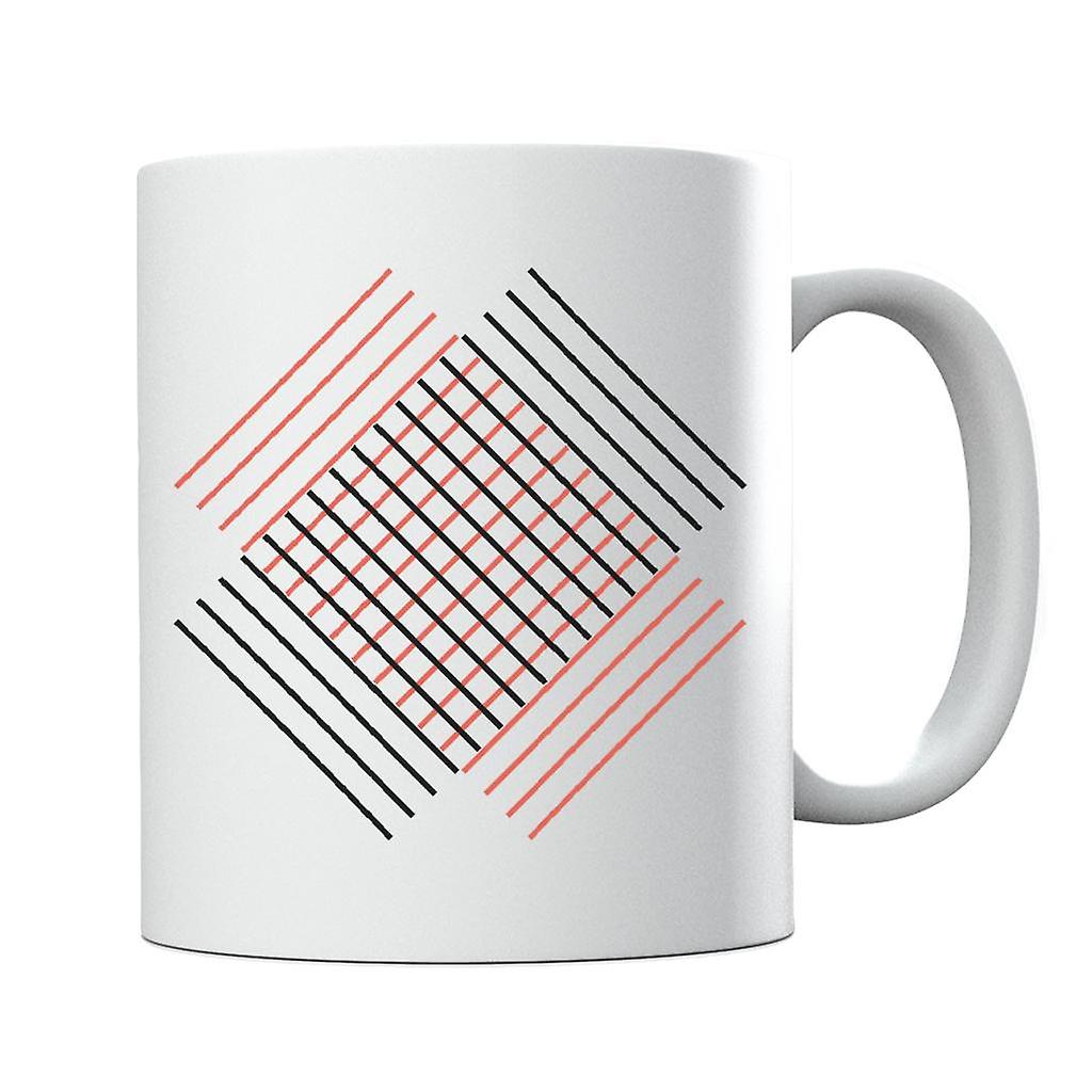 Geometric Shape Interlocked Stripes Mug