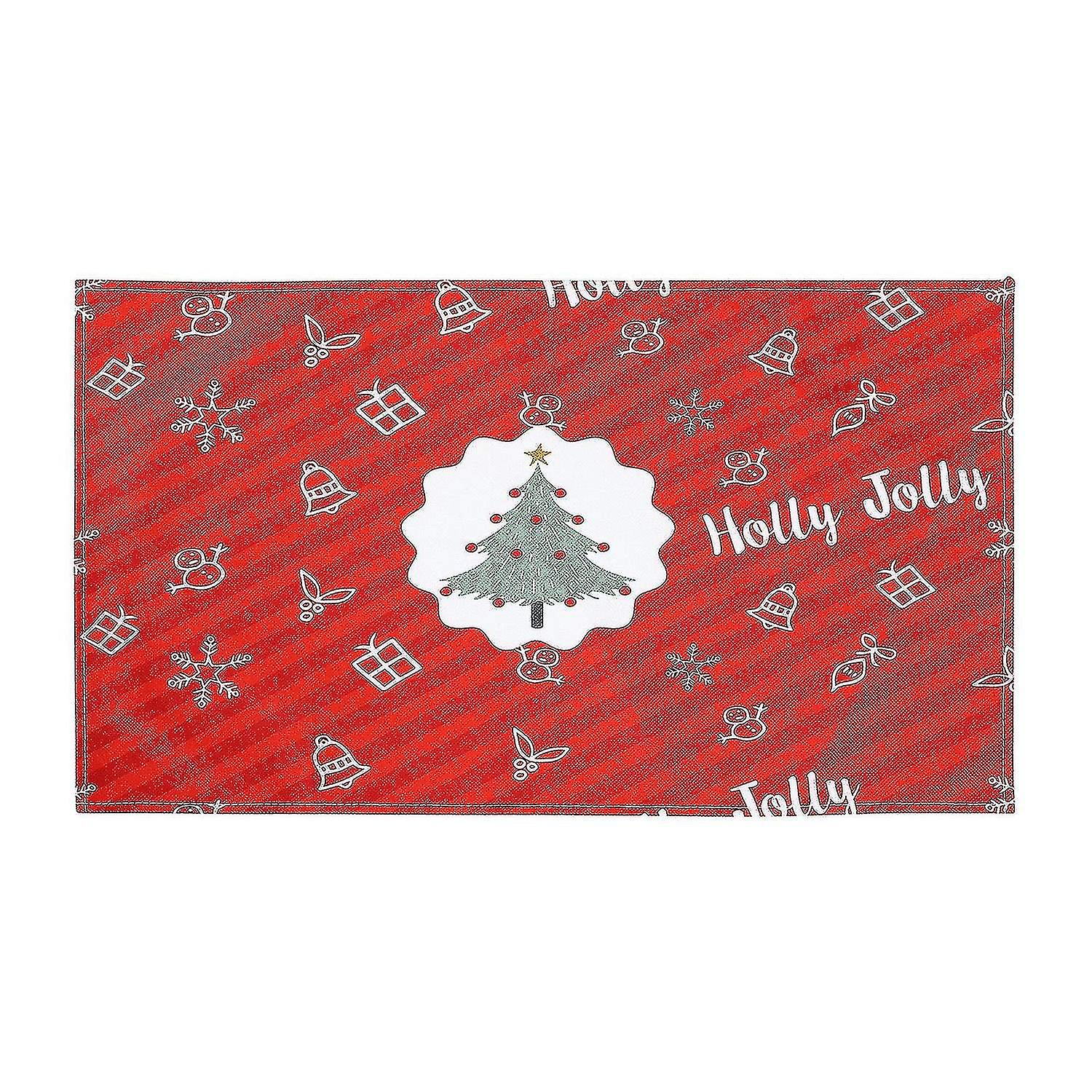 1pc Christmas Theme Printing Tablecloth Table Cover Creative Table Cover (red)