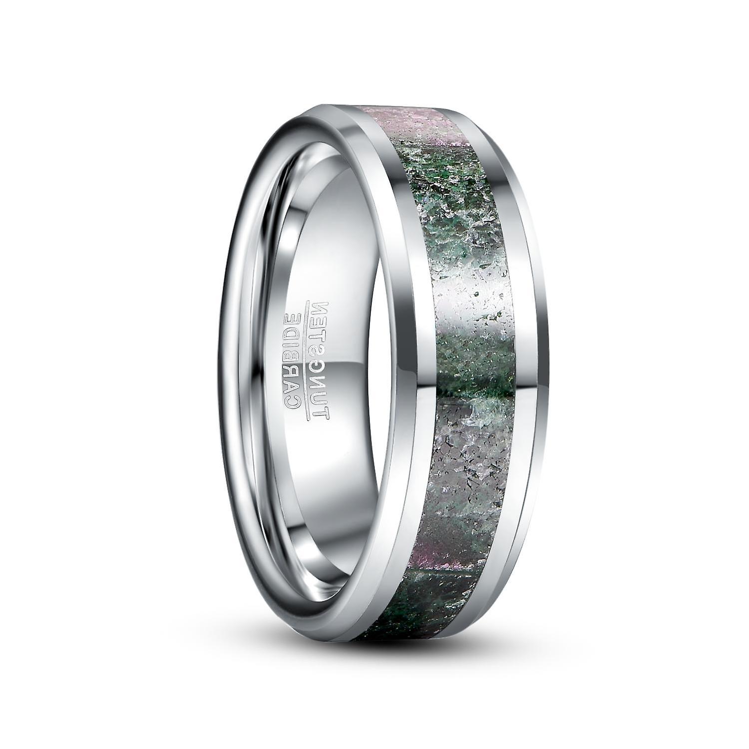8mm Width Men's Tungsten Carbide Steel Ring
