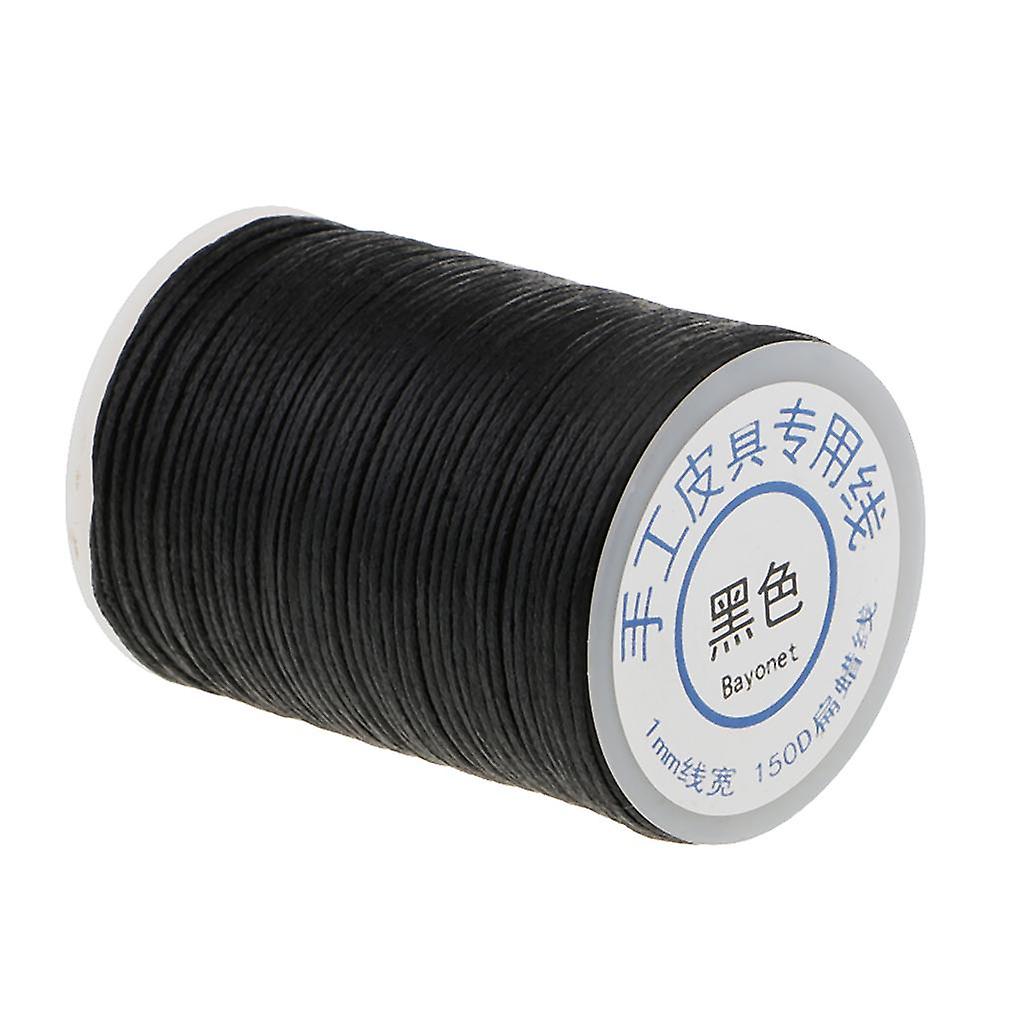 1 Roll 150D Waxed Polyester Braided Thread for DIY Leathercrafts Black