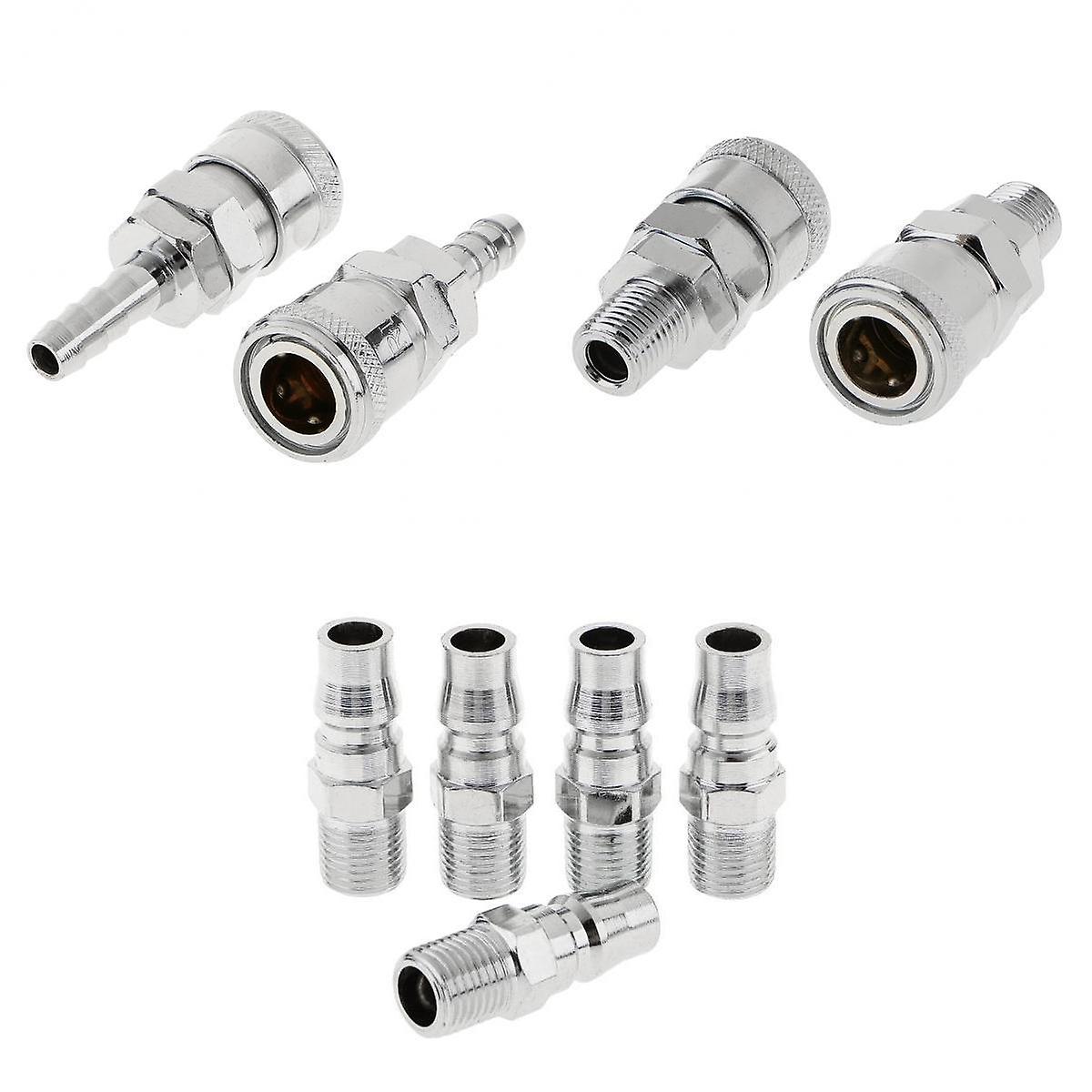 9 Pieces Quick Release Coupler Connector Air Line Hose Coupling Compressor