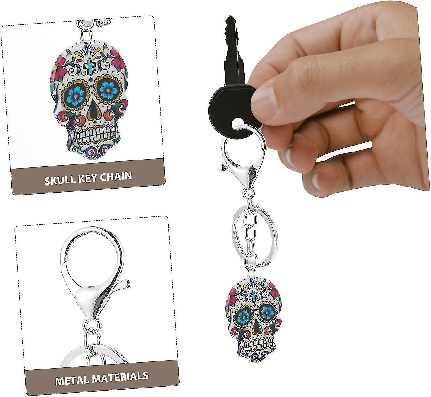 Galpada Skull Key Chain 3pcs Skull Keychain Skull Pendant Keychain Halloween Keyring Skull Keyring Ghost Head Key Ring Gift Key Chain Creative Skull K