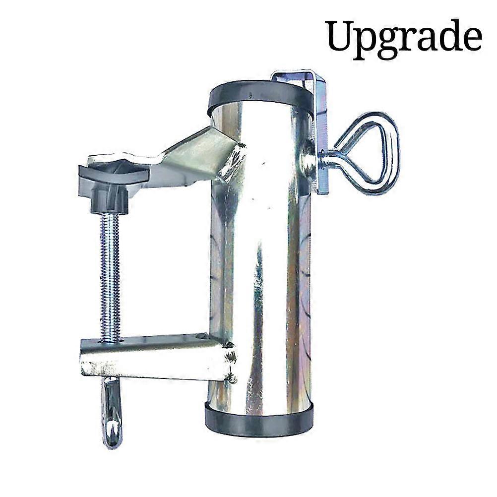 Flexible and sturdy stainless steel parasol stand with fixed clip for garden and balcony parasols