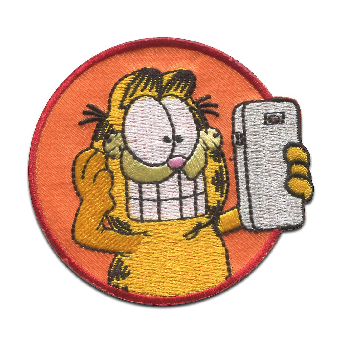Comercial Mercera Garfield © Cell Phone Comic Cat Embroidered - Patch, Iron-on Patch, Iron on Patch, Applique, Patches, Patches, Iron-on, Size: 6.5x