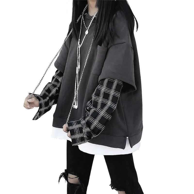 Harajuku Style Patchwork Hoodie