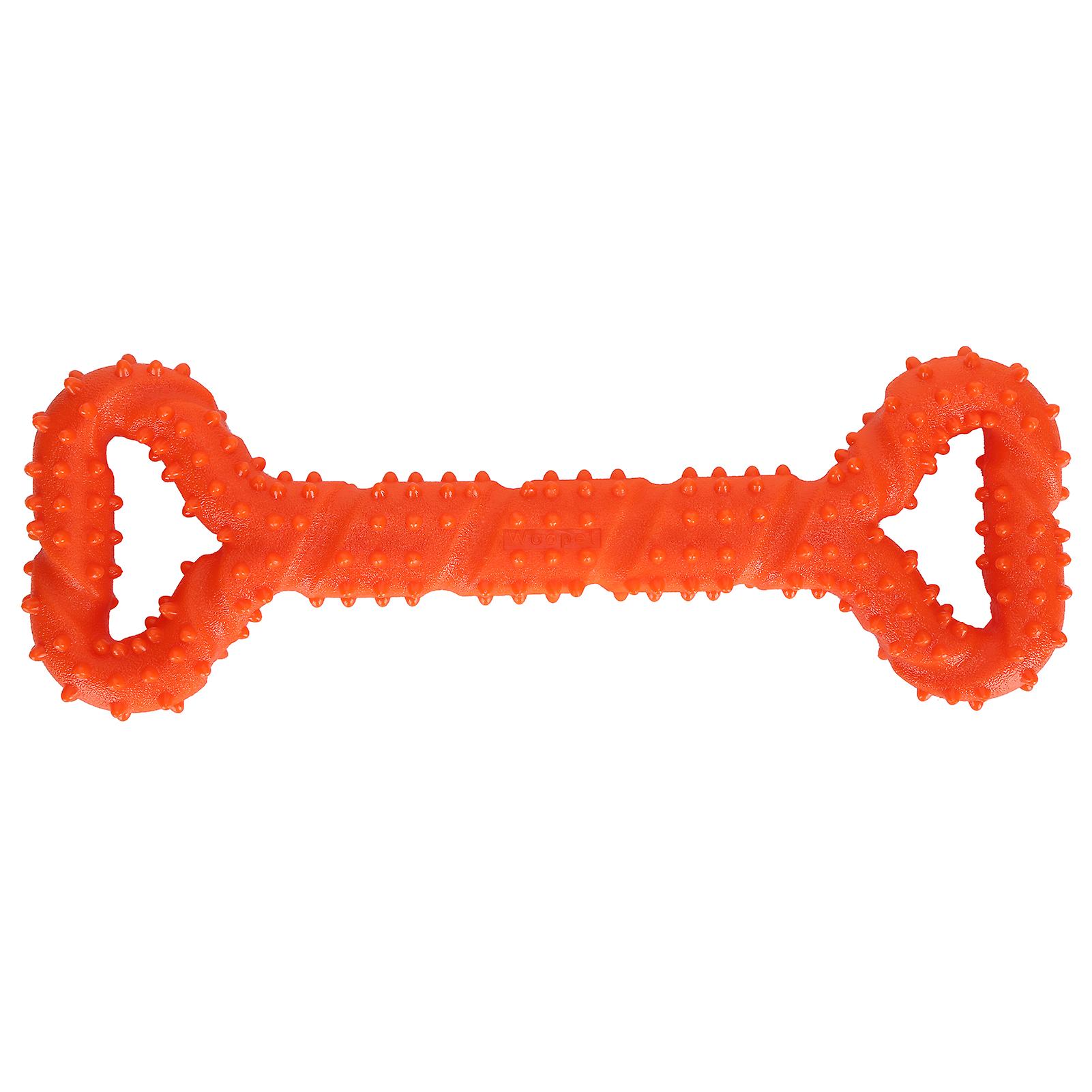TPR Dog Chew Toy Bone Shape Teeth Cleaning Stick Pet Interactive Molar Playing ToyOrange