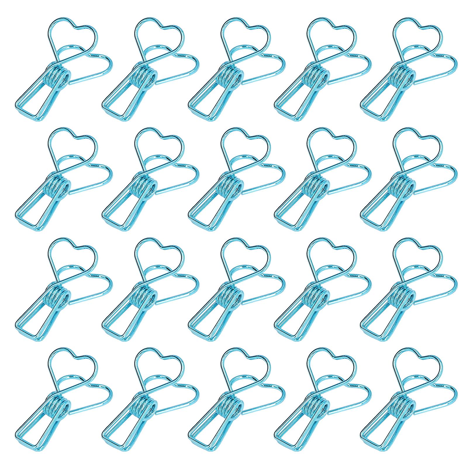 20pcs Paper Clips Elegant Style Durable Wearable Stable Reliable Small Compact Storage Tools for OfficeBlue