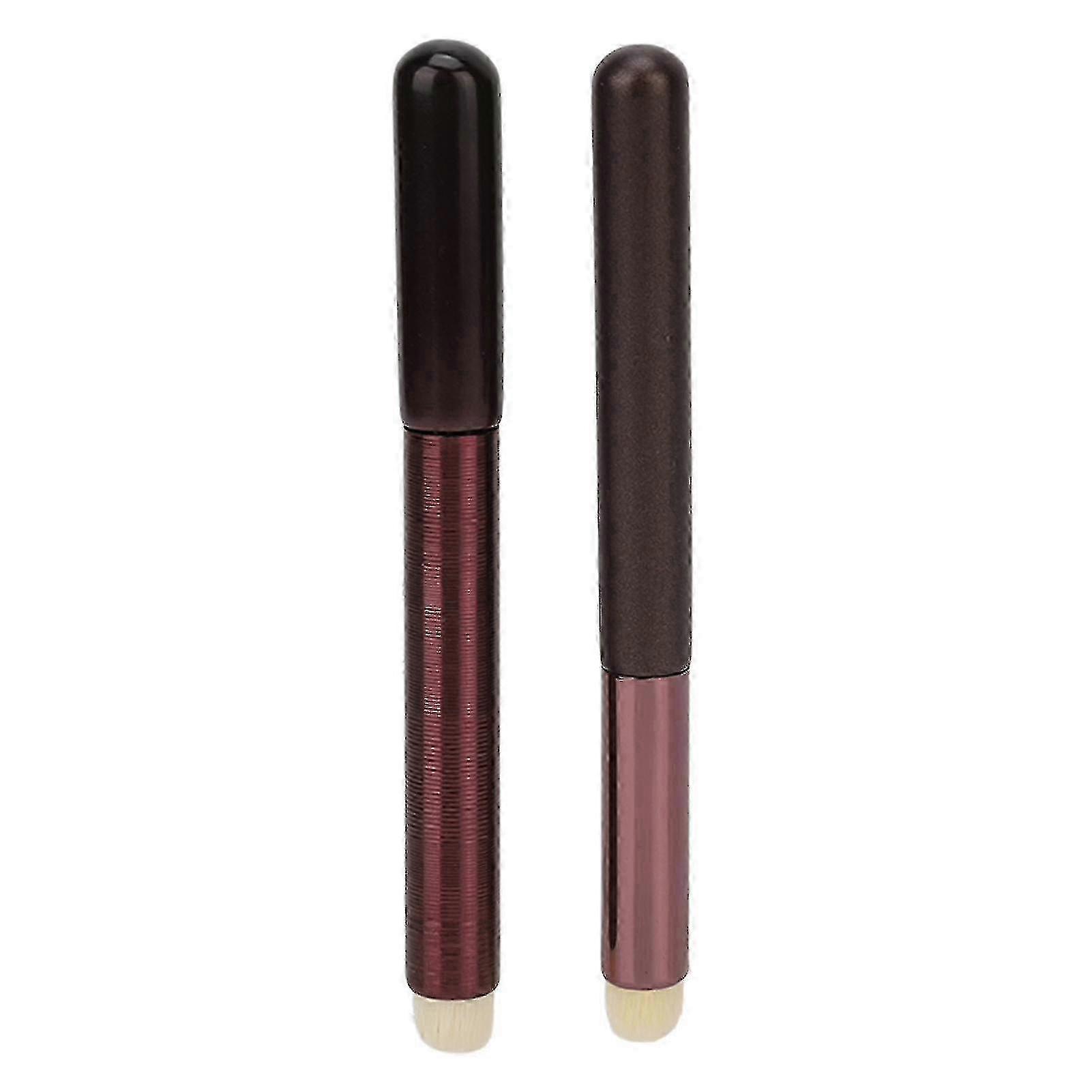 Set of 2 round tip lip brushes, made of artificial fibers, for blending and blending imperfections, ideal for makeup.