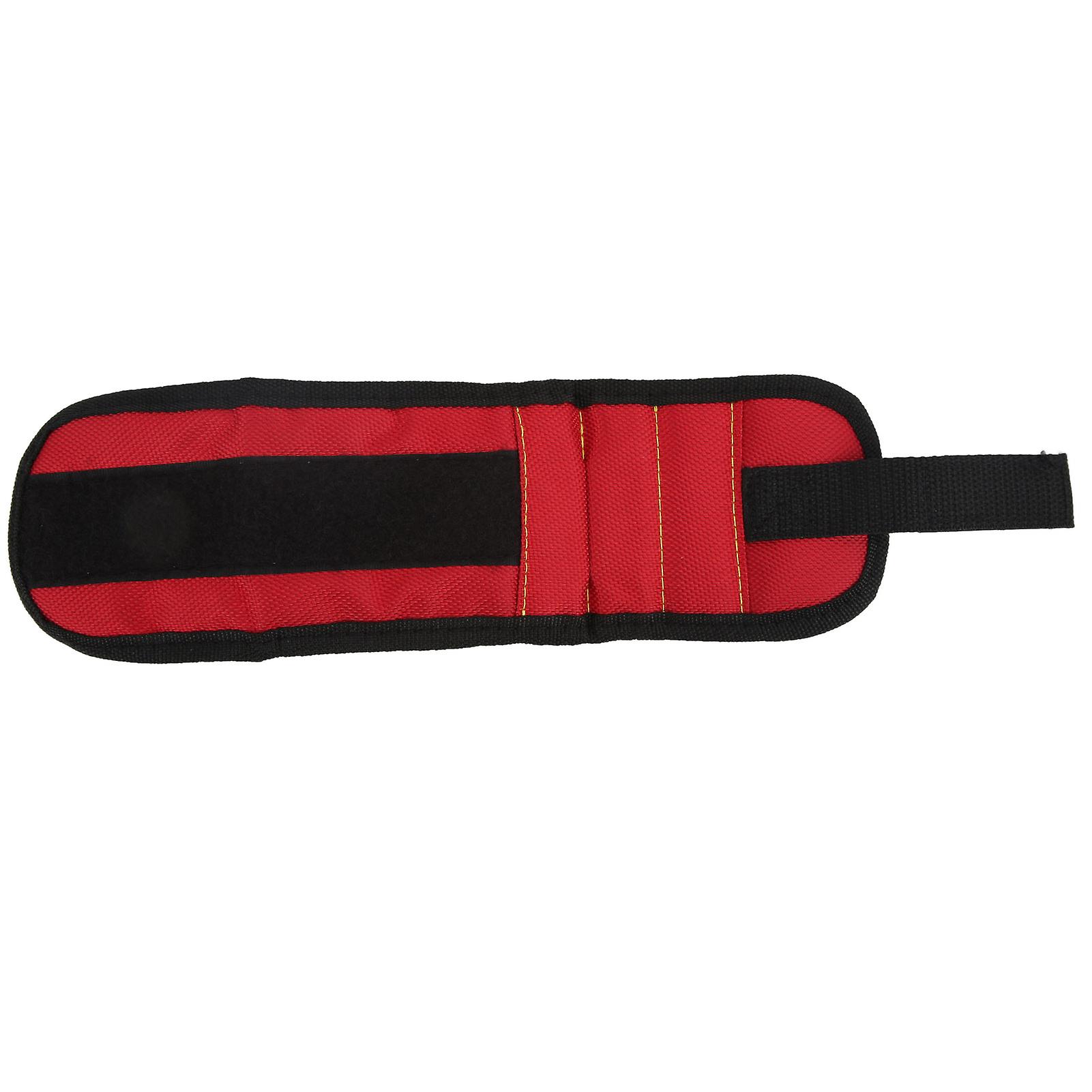 Magnetic Screw Holder Waterproof Tools Storage Belt with 2 Magnets for Holding Screws Nails Drill BitsRed