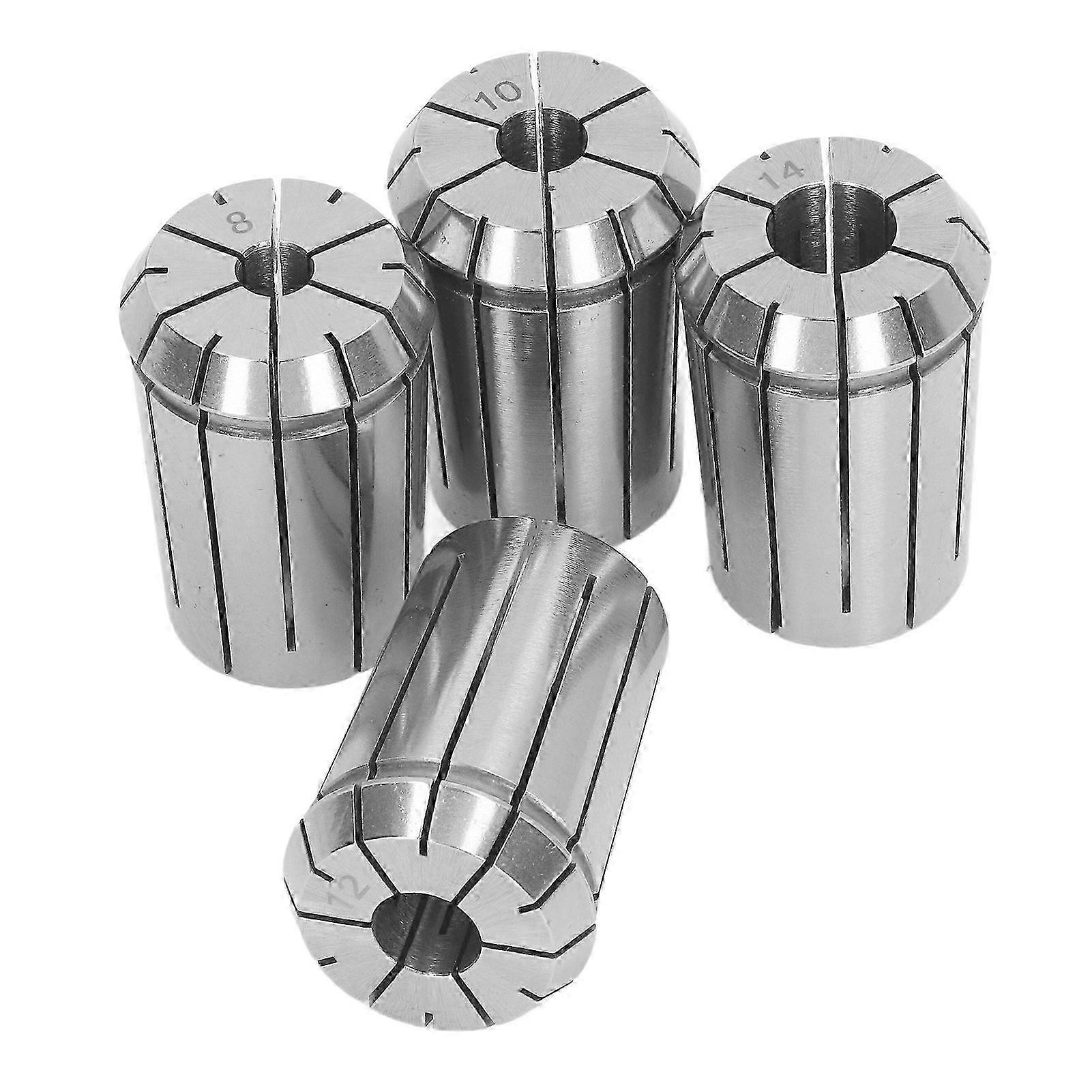 4 Pcs Collet Set 8 10 12 14 Diameter Spring Steel Collet CNC Milling Lathe Tool with Spanner