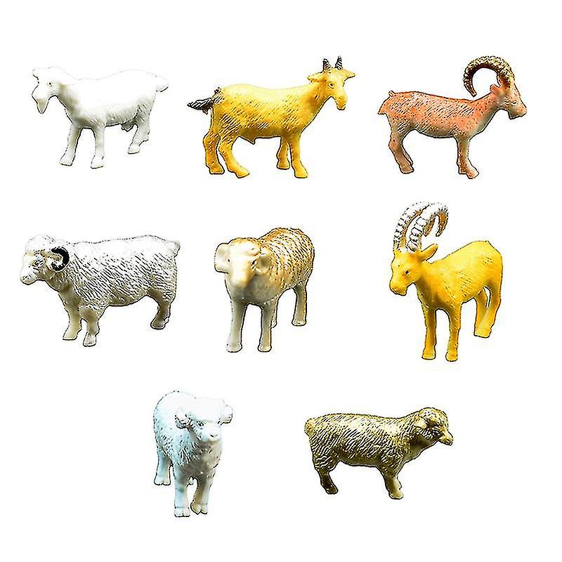 8stk Børn Mini Simulation Geder Får Dyr Model Legetøj Handling Figur Hjem Indretning A-YUHAO