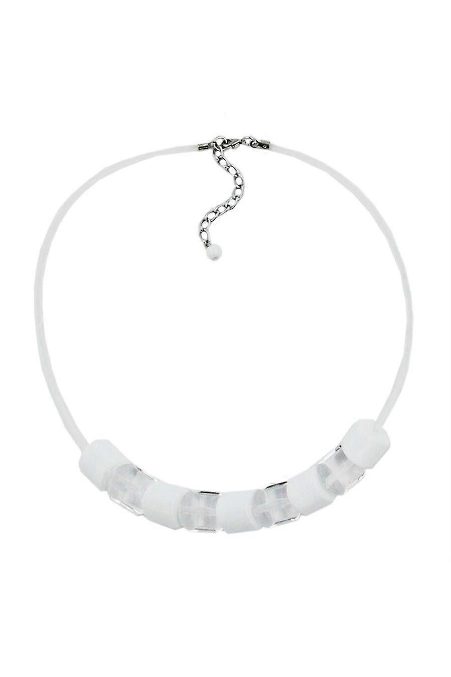 Necklace Beads Transparent & White - Gl02822