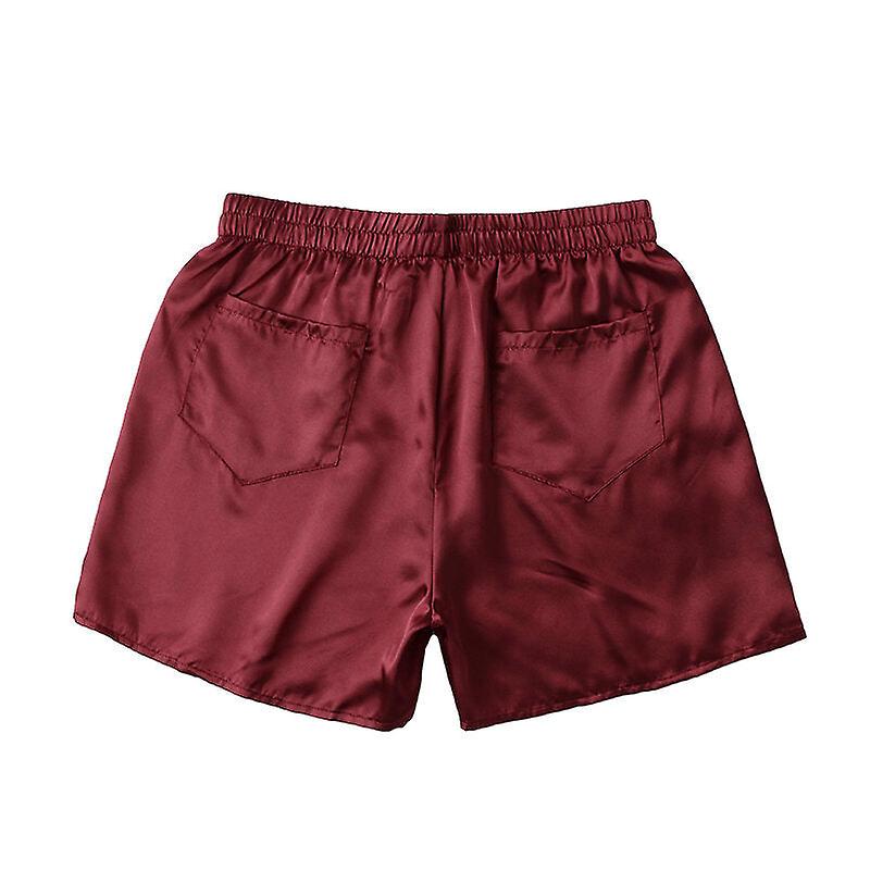 Incerun Men's Casual Faux Silk Boxer Shorts - Comfortable & Breathable Sleepwear