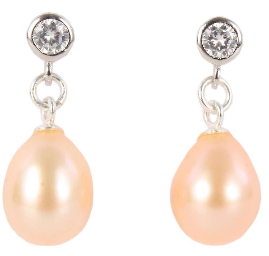 Pearl Aurora Drop Freshwater Pearl Earrings - Peach
