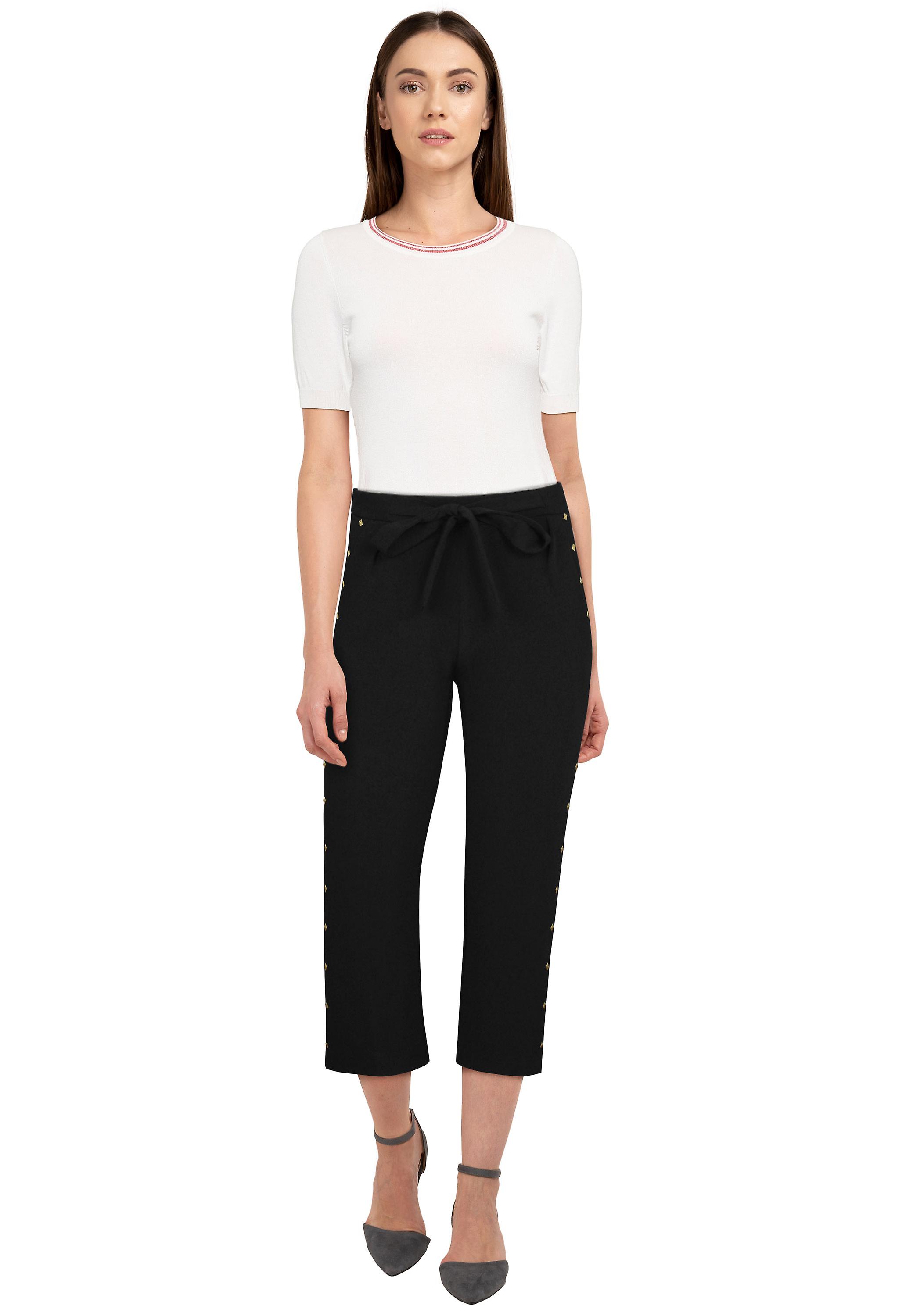 Chic Star Plus Size Waist Tie Pants In 