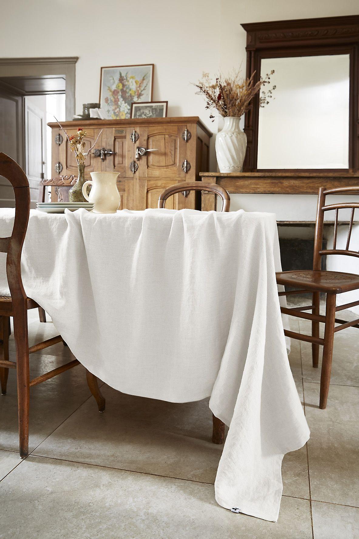 Tablecloth 170 x 250 cm SOLINE Chalk