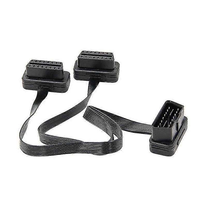 Obdii Extension Dual Connector Y Splitter Obd Obd2 16pin To Female Connection Flat+thin For