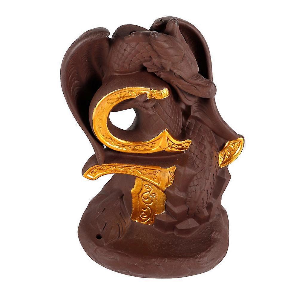 Redware Smoke Backflow Incense Burner Home Decor Pterosaur Aromatherapy Censer