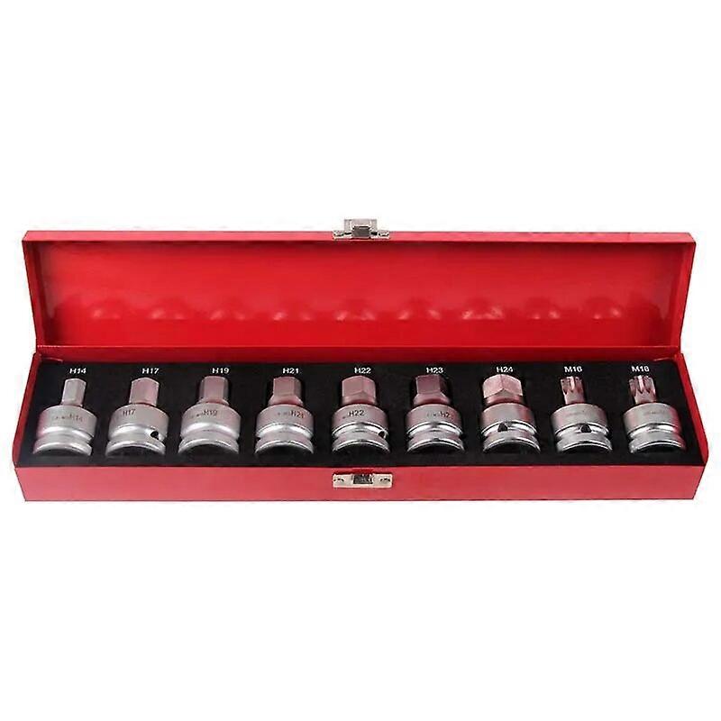 VT13483 9pc 3/4 inch Drive Hex and Spline Bit Set Wrench Adapter DC161072