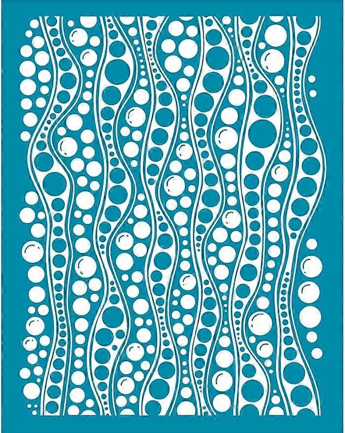 4x5 Inch Clay Stencils Waves with Bubble Pattern Silk Screen for Polymer Silk Screen Stencils