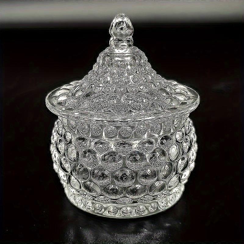 Large Glass Holiday Sugar Jar - Clear Transparent Storage Container for Candy, Snacks, Fruits, and Spices - Decorative Seasoning Jar with Lid for Home