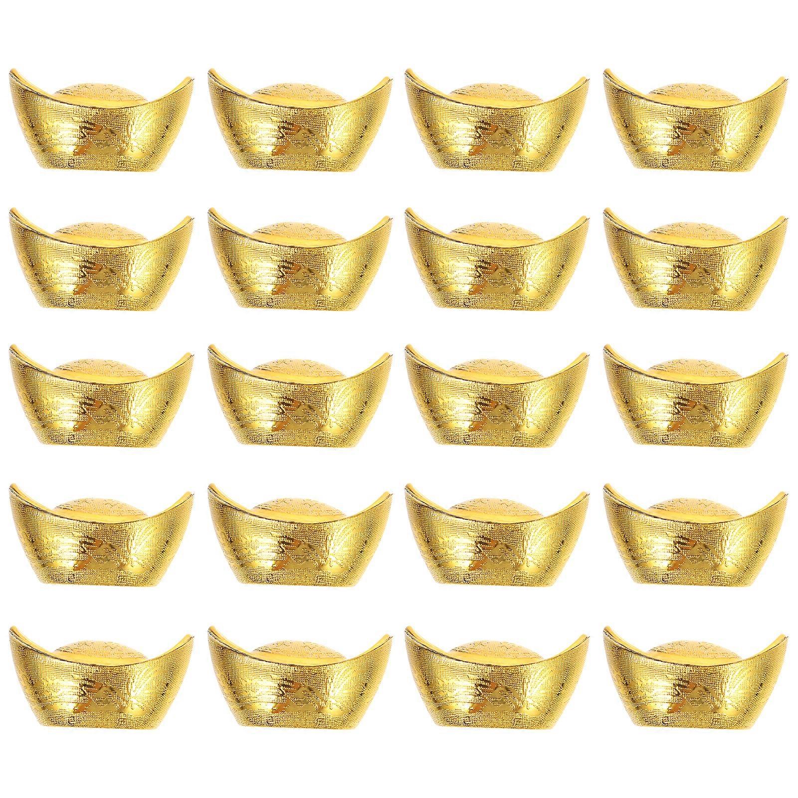 20 Pcs Delicate Gold Ingot Shape Candy Packing Box Creative Candy Wrapping Boxes