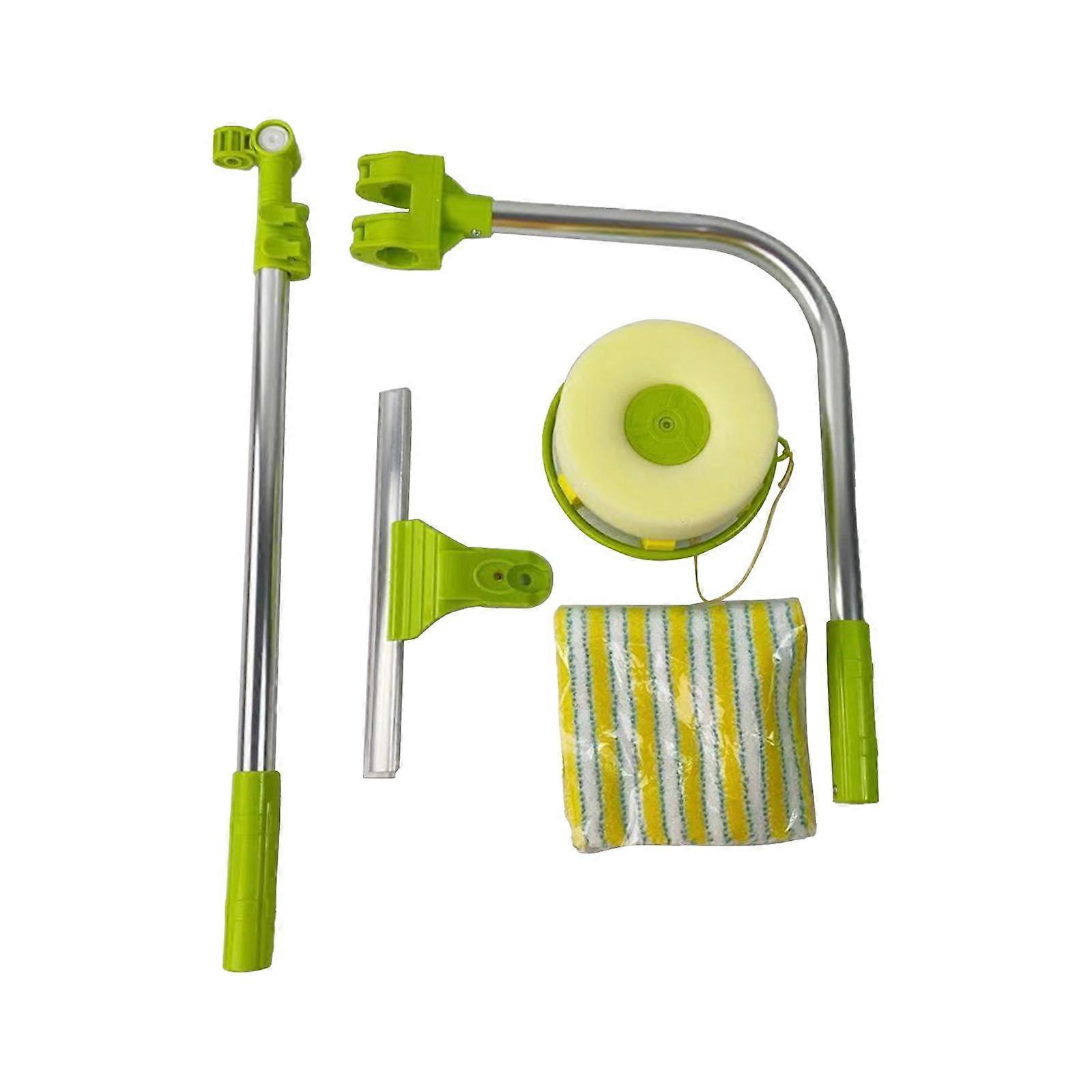 Window Squeegee Cleaner 2 in 1 Glass Wiper with Scrubber Glass Cleaning Tool A