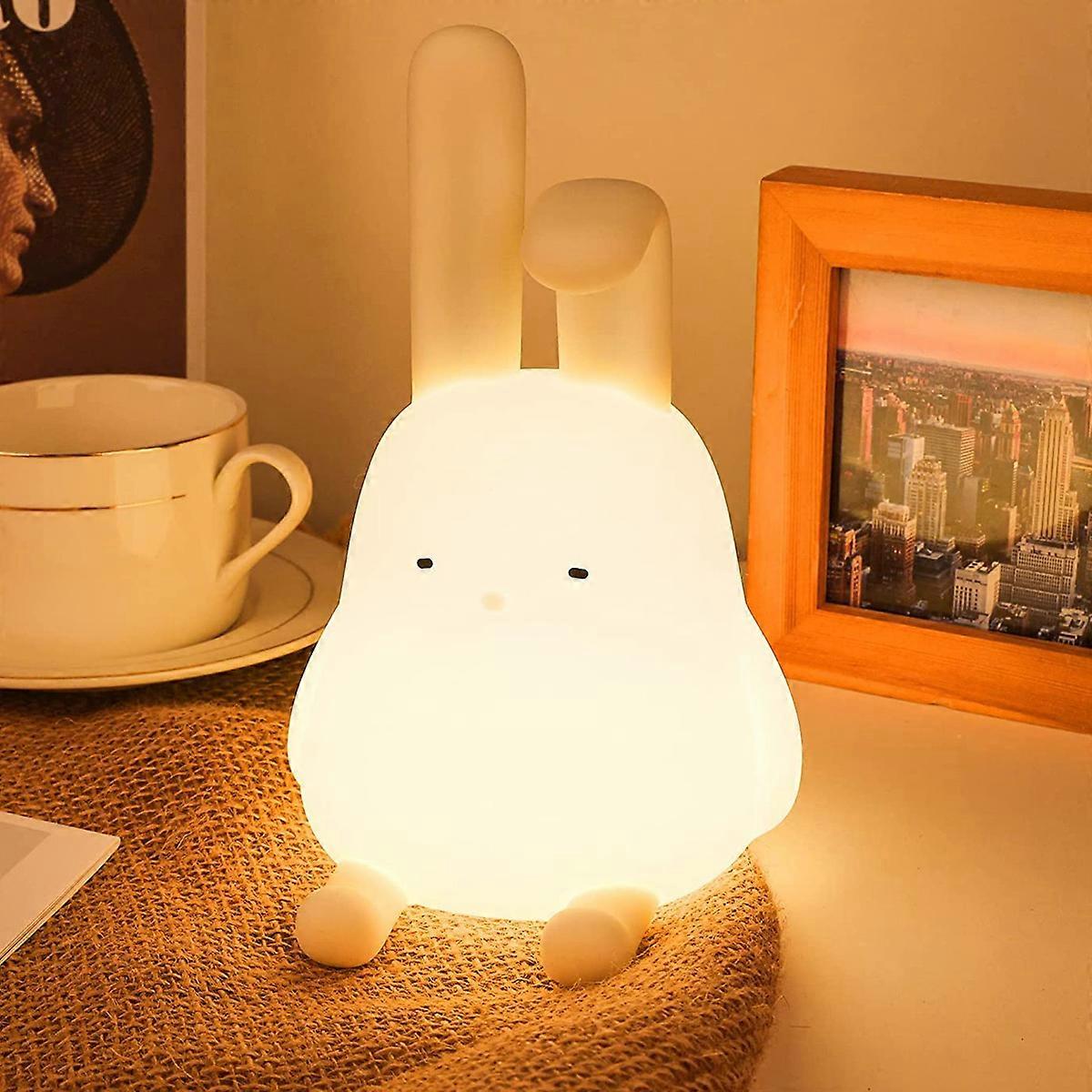 Table Decor Bunny Lamp, Cute Simple Design Small Desk Decor Nightlight