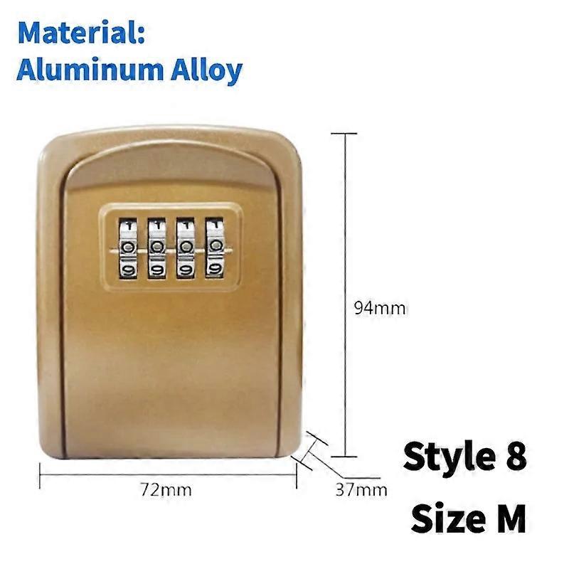 Wall Mount Key Lock Box 4 Digit Password Code Security Lock No Key for Home Office Key Safe Secret Storage Box Organizer