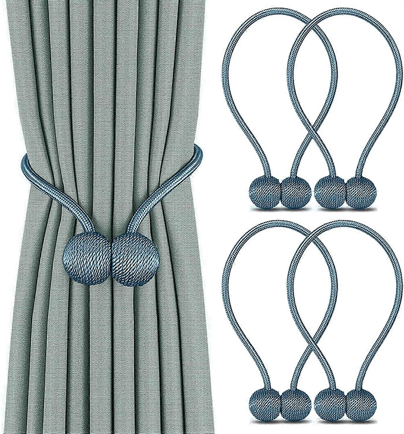 Magnetic Curtain Tiebacks - Set of 4 - Home Office Decor - Blue