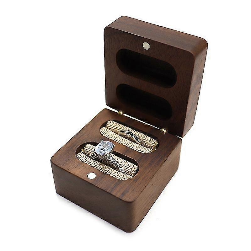 Double Ring Box Engagement Ring Case Jewellery Organizer For Proposal Wedding