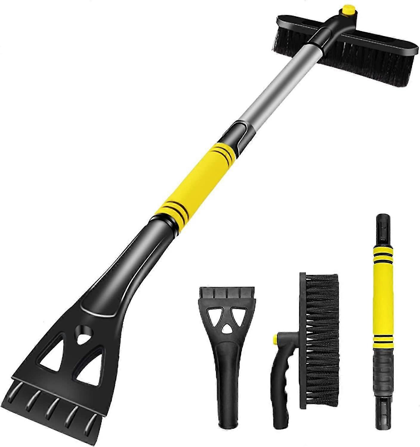 Snow Scraper, Car Windshield Ice Scraper, Extendable Detachable Car Snow Brush With 360rotating Head