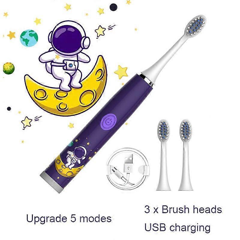 For Children Sonic Electric Toothbrush Cartoon Pattern for Kids with Replace The Tooth Brush Head Ultrasonic Toothbrush WDDA83