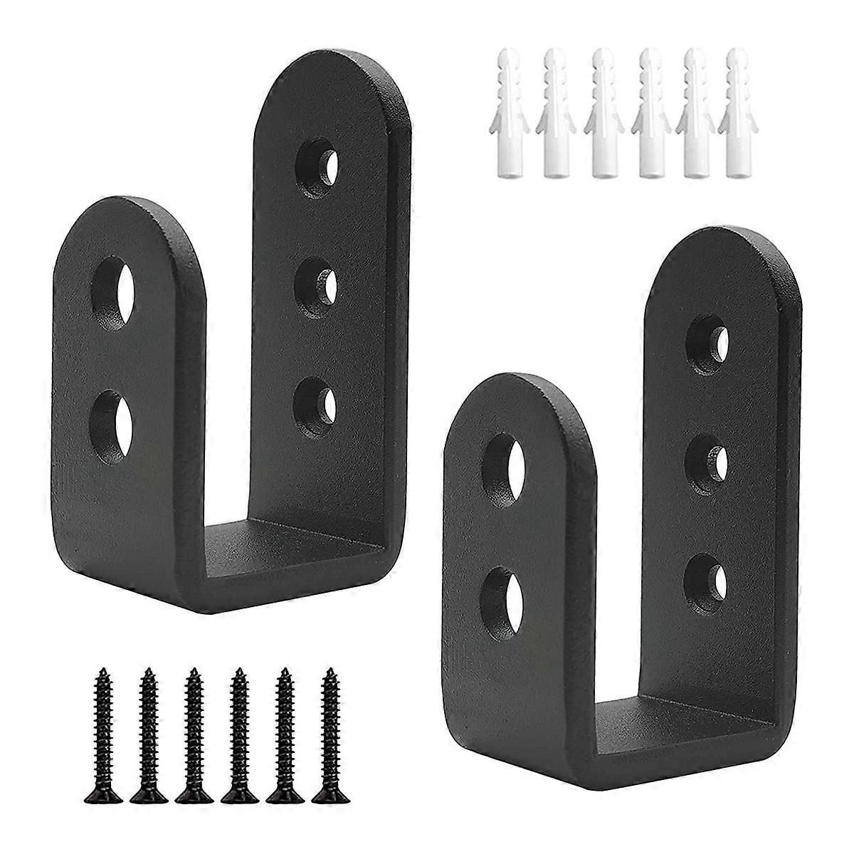 2 Pack Door Barricade U Brackets Open Bar Security Door Brackets for Home,Garage Door Reinforcement