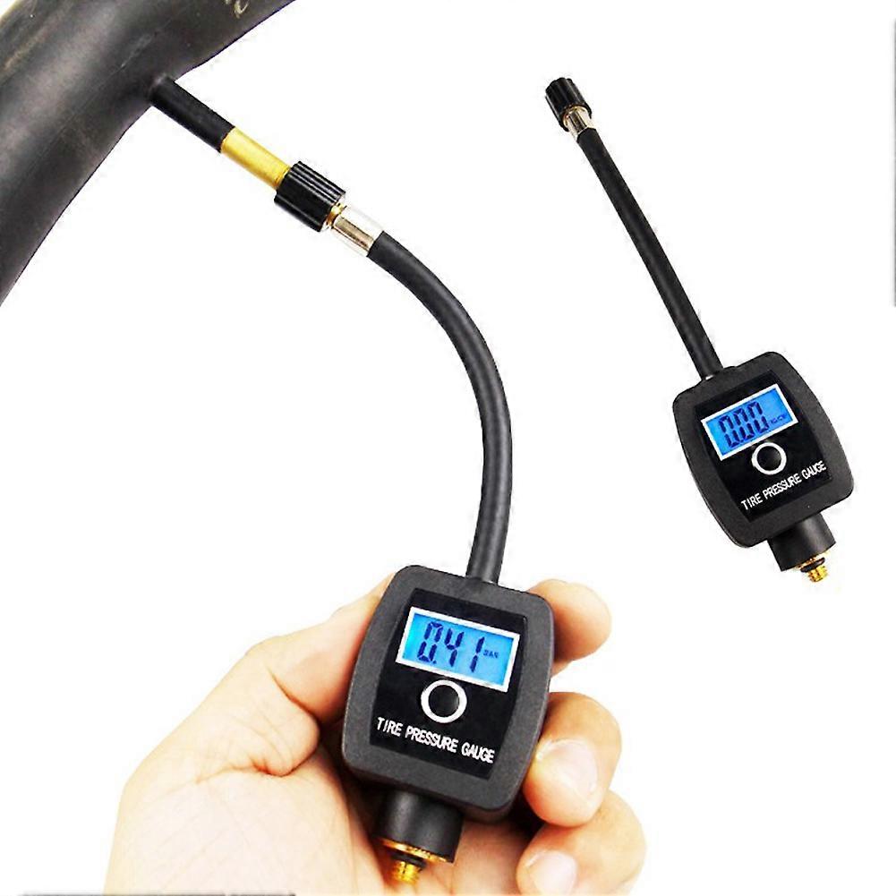 Bike Bicycle Digital Tyre Pressure Gauge For Schrader-and-Presta Valves 4 Modes With 2032 Battery Digital Display