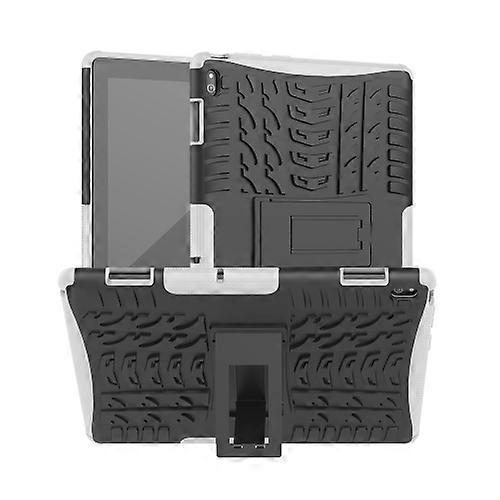 For Lenovo Tab E10 Tire Texture Shockproof TPU+PC Protective Case with Holder