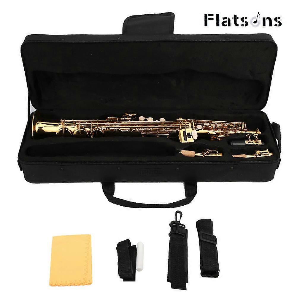 Professional Brass Soprano Saxophone Straight Soprano Sax with Carrying Case Instrument
