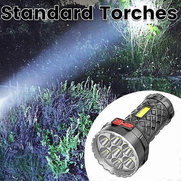 USB Rechargeable Flashlight: 7-LED Strong Light Torch with 4 Modes