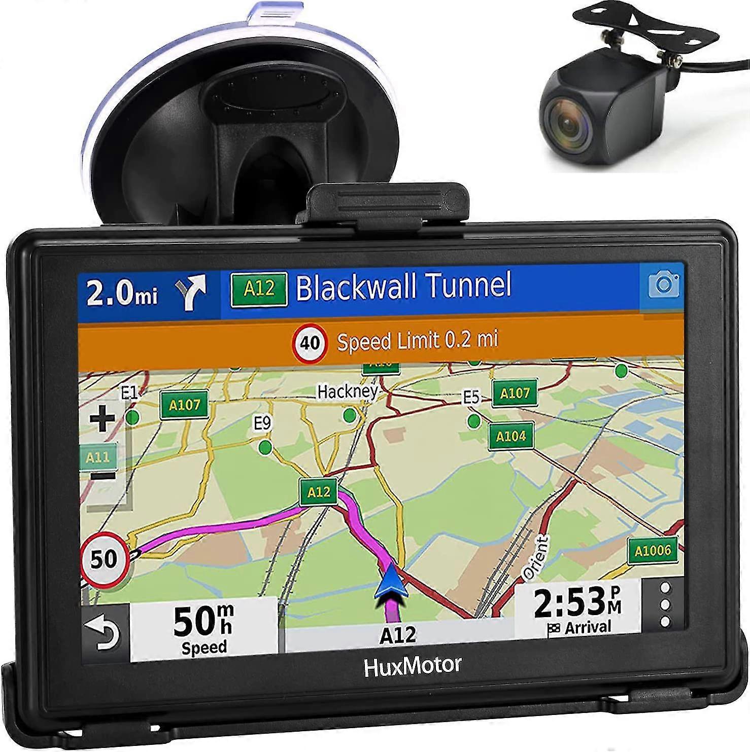 7 Inch Gps Navigation System, With Reverse Camera ,uk European Mapsgps Navigation For Car Truck Lorry Hgv Lgv Motorhome, Post Code Poi, Speed Cam Aler