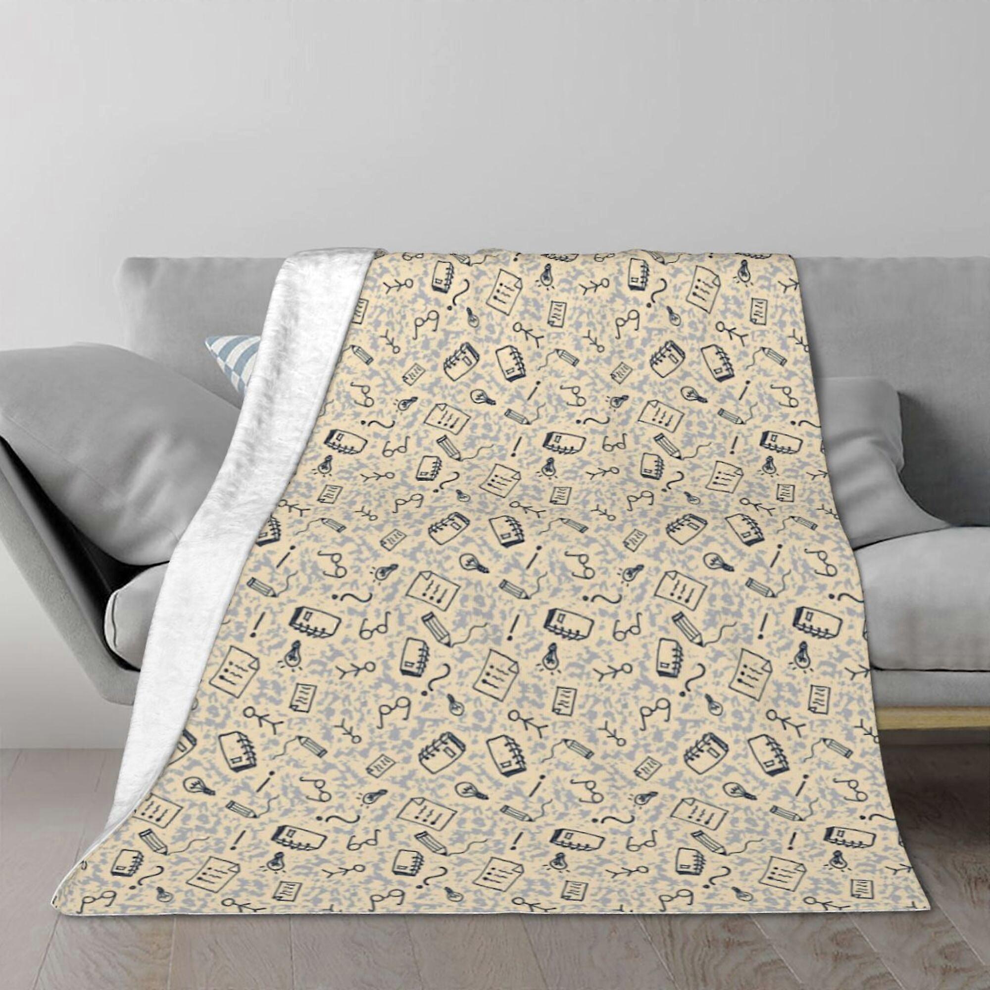 Abstract Class Doodle Pattern Cozy Soft Air Conditioner Throw Blankets-ZXWQ459