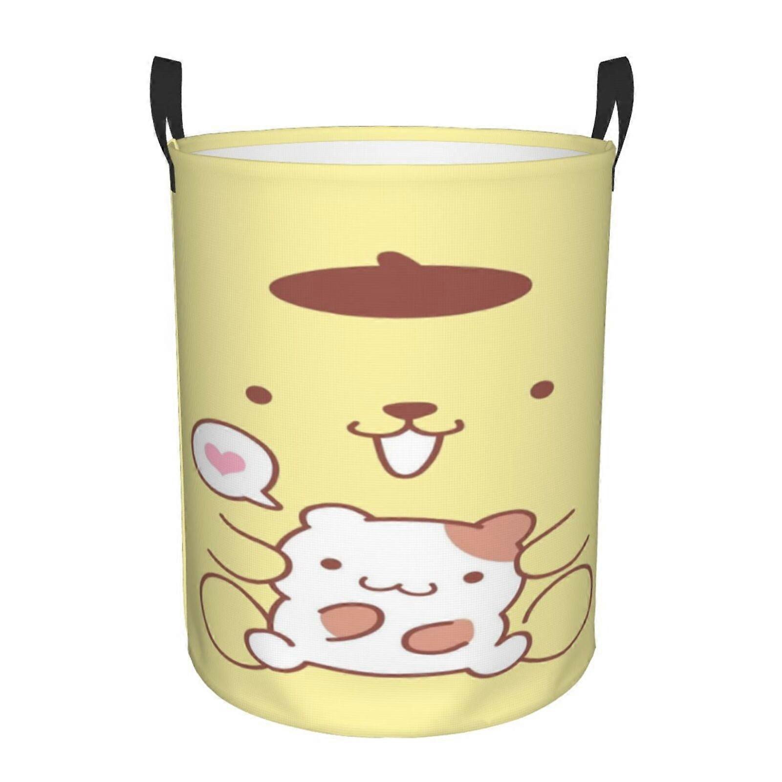 Pompompurin 3d Graphic Flame Laundry Basket Fire Flame Clothes Hamper Storage With Handle-SYS28012