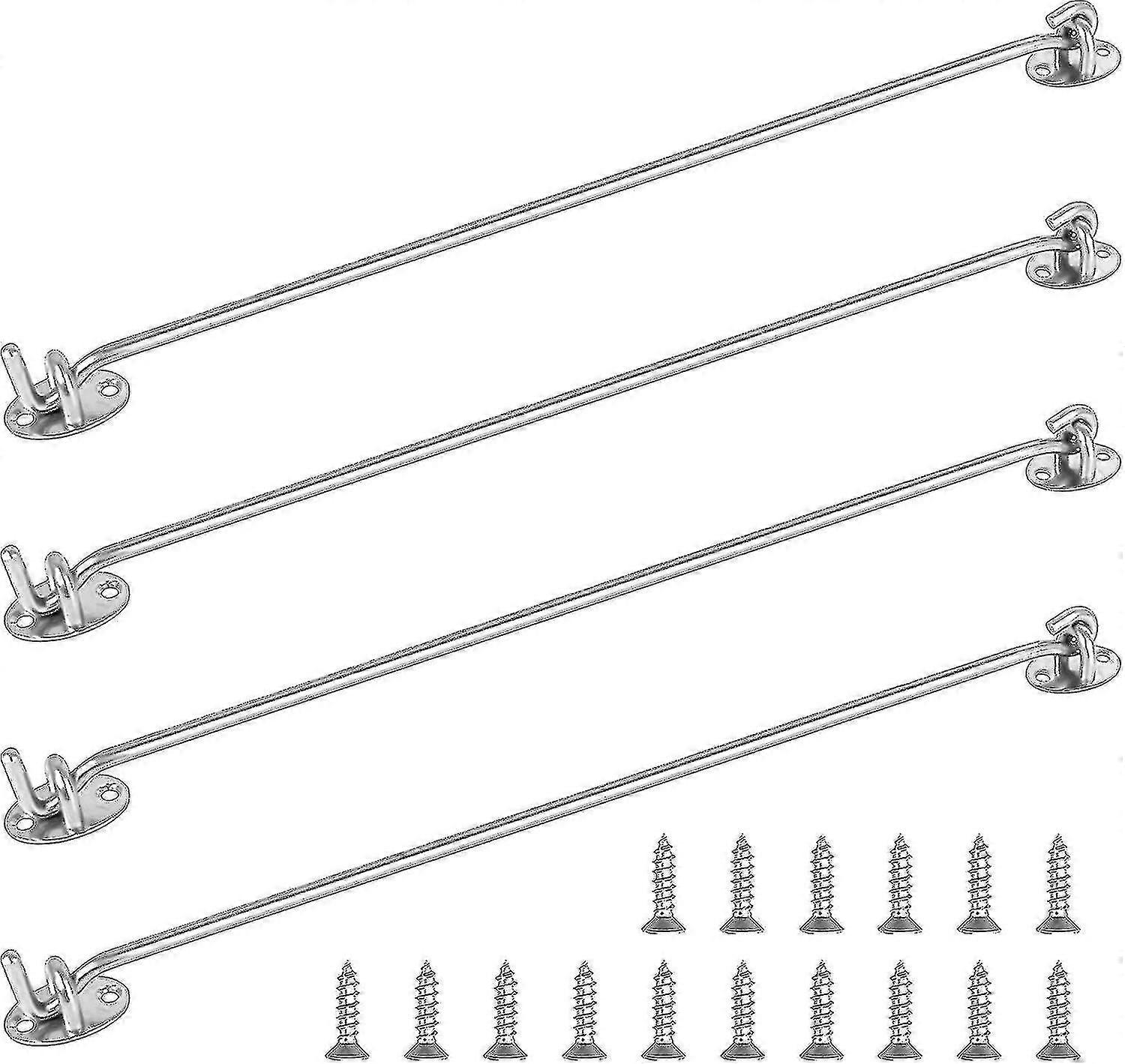 4 Pcs Storm Hook Wind Hook 16 Inch Stainless Steel Cabin Hook Solid For Window
