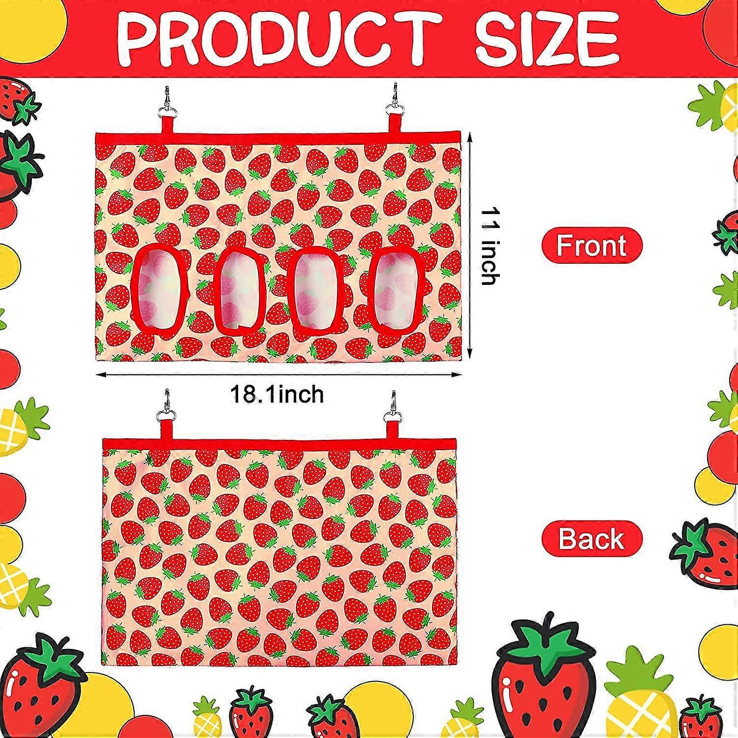 2 Pieces Rabbit Hay Bag Small Animals Hay Feeder Bag Hanging Feeding Storage Guinea Pig Hanging Feeder Sack With 4 Holes