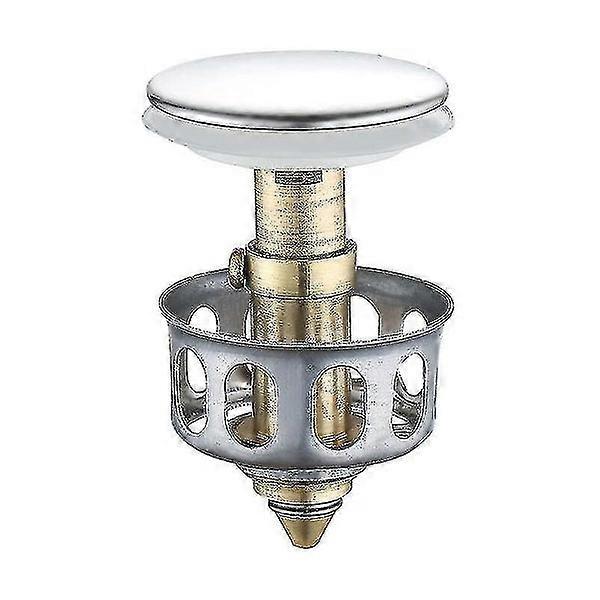 Universal Basin Bounce Drain Strainer, Sink Drain Plug Pop Up Bathroom Sink Drai