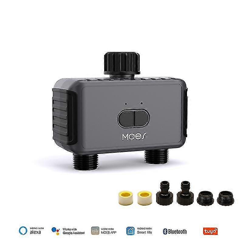 Moes Bluetooth Smart Garden Sprinkler Water Timer 2 Way Rain Delay Filter Washer Programmable Automatic Irrigation Controller