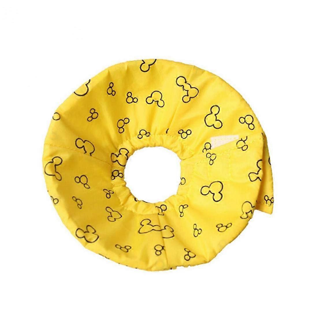Mini Pet Neck Ring Portable Small Pet Protective Collar Soft Mini Elizabeth Circle Mini Neck Cone for Hamster Hedgehog Parrots 1pc Yellow L