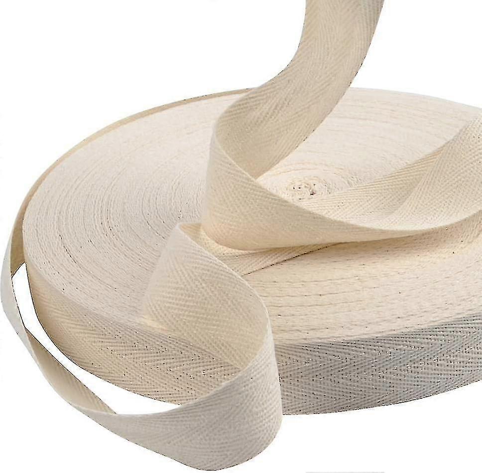 شريط قطني متحيز 50 م × 2.5 سم ، شريط التماس مع شريط قياس لصياغة أنابيب الخياطة ، ساحة محبوكة ، ملابس ، شريط متعرج أبيض