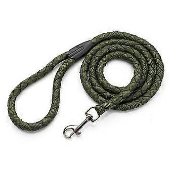 Haustier-Nylon-Führleine Haustier-Seil Haustier-Trainingsseilleine für mittlere und große Hunde mit Edelstahlschnalle 1,5 m lang und 1,2 cm breit (grün)