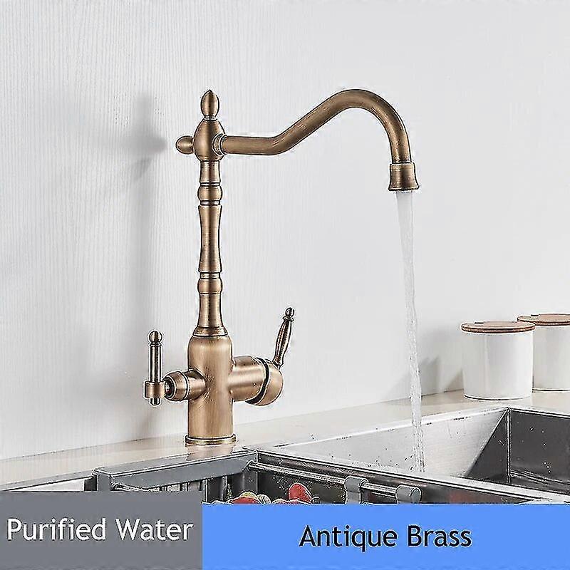 Exquisite Purify Water Kitchen Faucet 360 Degree Rotate Hot Cold Mixer Bathroom Taps Dual Handle Kitchen Faucet Drinking Water Tap Crane